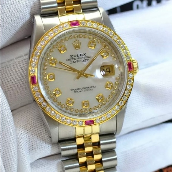 Sold!! Rolex Datejust Diamond Ruby Bezel 36mm Watch Unisex - Picture 5 of 13
